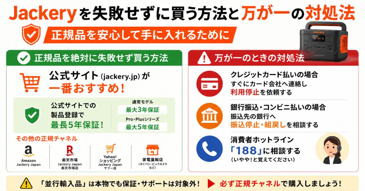 Jackery正規品を絶対に失敗せず買う方法と万が一のときの対処法